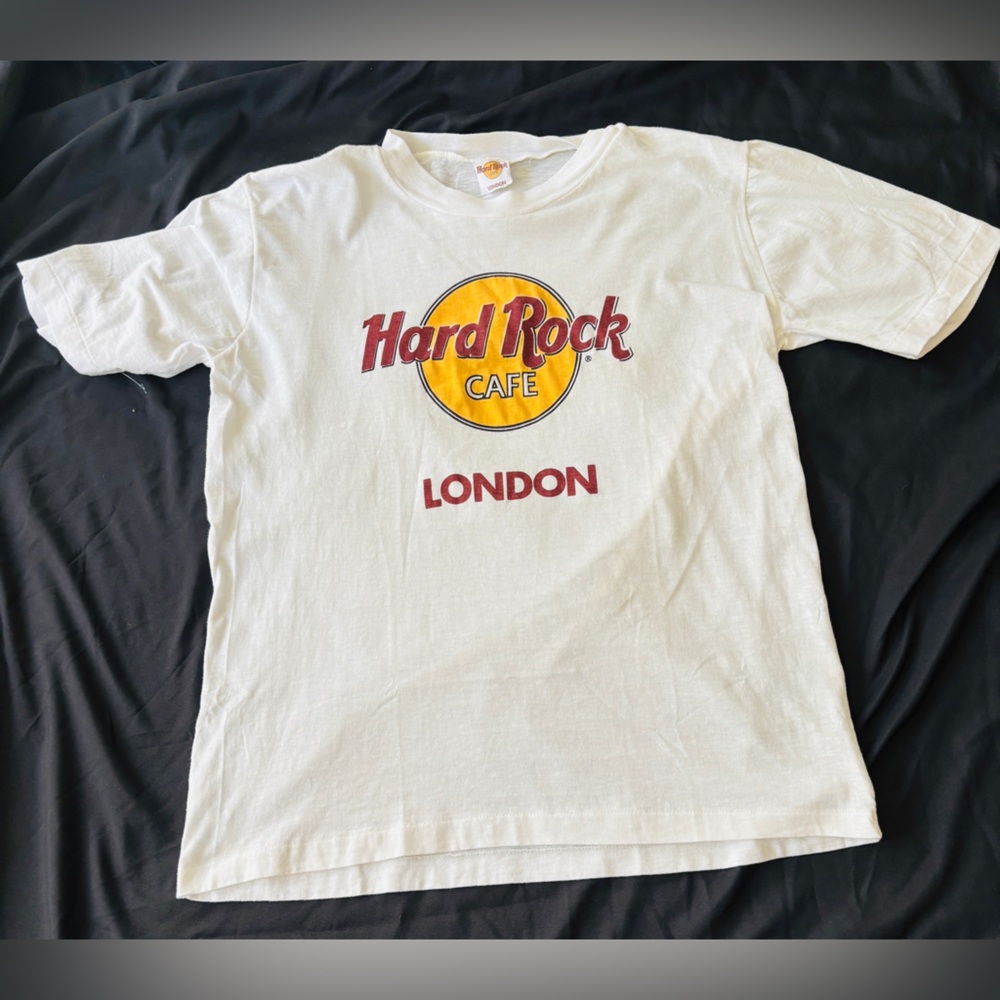 Hard Rock Cafe London White Short Sleeve Tee Shirt Women’s Large